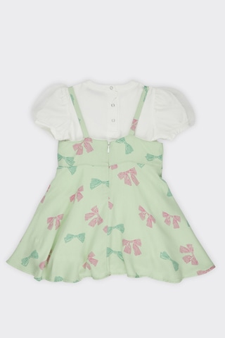 Kız Bebek Desenli İki Parçalı Mint Elbise 16382779 2411GB26041