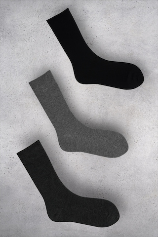 Oısın Bamboo Erkek 3'lü Paket Siyah/gri/antrasit Çorap