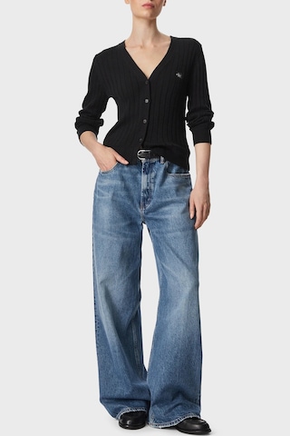 Calvin Klein % 100 Pamuk V Yaka Düğmeli Kazak Lv047h305gub1 Kadın Kazak Lv047h305g Ub1 Siyah