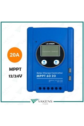 Lexron 20 Amper Mppt 12/24V Solar Şarj Cihazı 20A 12/24 Volt Mppt Regülatör