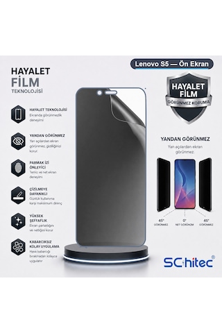 Lenovo S5 Uyumlu Ön Yüzey Hayalet Privacy Hidrojel Ekran Koruyucu 04739325