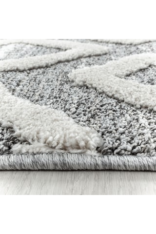 Modern İskandinav Yumuşak Bukle Kabartmalı 3d Inka Motif Desenli Halı Gri Oturma-salon Mutfak Halısı