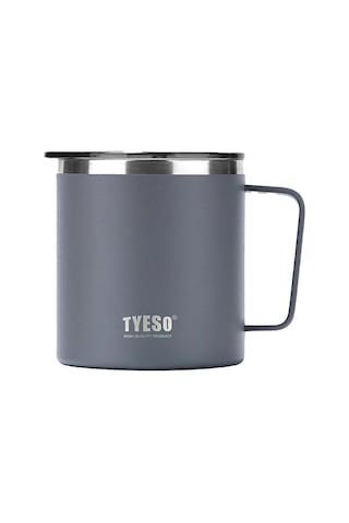 Tyeso Silviya Mug Vakumlu Paslanmaz Çift Duvarlı Termal Kapaklı 400ml Antrasit