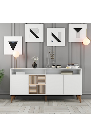 Milan 160cm Konsol - Beyaz / Beyaz