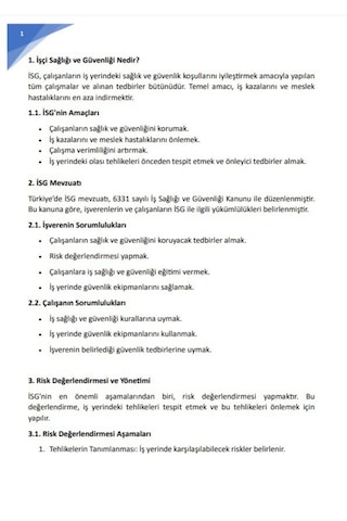 İş Sağlığı Ve Güvenliği Eğitim Kitabı