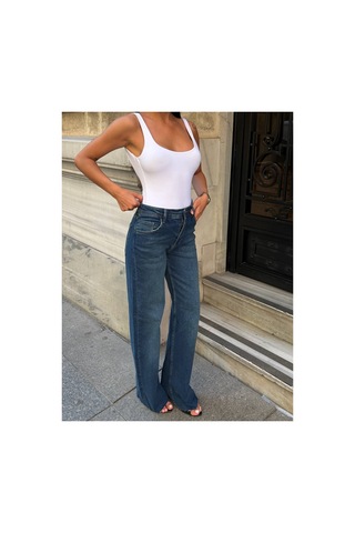 Zdnjeans Yeni Sezon Baggy Kesim Kot Pantolon Koyu Mavi