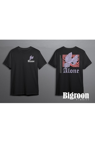 Alone Yalnız Kuş Bird Güvercin Tişört Unisex T-shirt 001