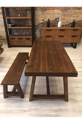Ntconcept Farmlife Doğal Ahşap Masif Yemek Masası 85x220cm