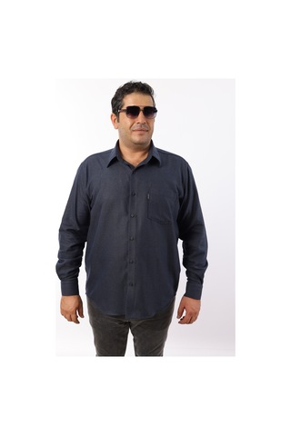 Tousus Büyük Beden Lacivert-haki Yünlü Flanel Erkek Gömlek Btl-7101-tss Lacivert-haki