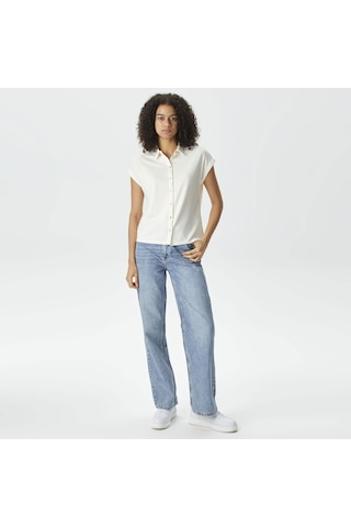 Nautica Nautıca Kadın Kırık Beyaz Relaxed Fıt Gömlek Düz 45k107t Beyaz