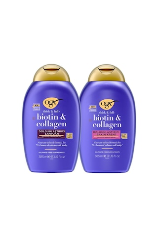 OGX Dolgunlaştırıcı Biotin&Kolajen Şampuan 385ml+OGX Dolgunlaştırıcı Biotin&Kolajen Bakım Kremi 385ml