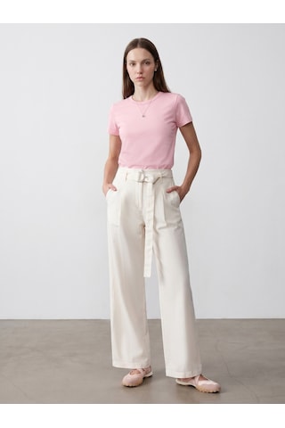 Dilvin 32779 Bisiklet Yaka T-shirt-toz Pembe
