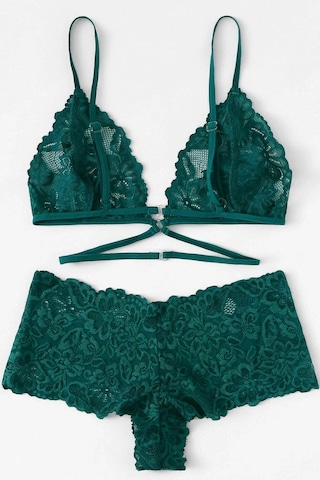 Kadın Yeşil Özel Şık Sütyen Külot Takımı Yeşil