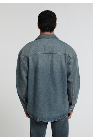 Colin's Colins Oversize Fit Erkek Mid İndigo Denim Shacket Cl1082674 Q1.v1 Dn45147