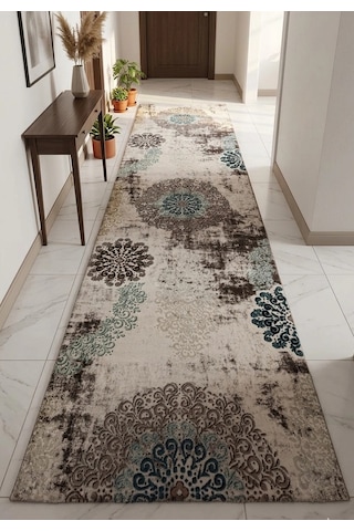 Merinos Akrilik Halı 100x250 Yolluk Halı Renkli