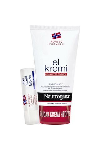 Neutrogena Parfümsüz El Kremi 75 ML + Dudak Nemlendirici