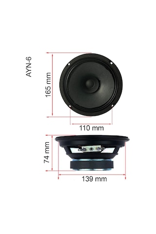 Lastvoice Ayn-6 Full Kağıt 100 Watt 8 Ohm 16 Cm 6 İnç Hoparlör Adet