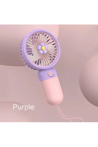Avuç İçi Taşınabilir Şarjlı Mini Vantilatör El Fanı Mor-pembe Vnt-05