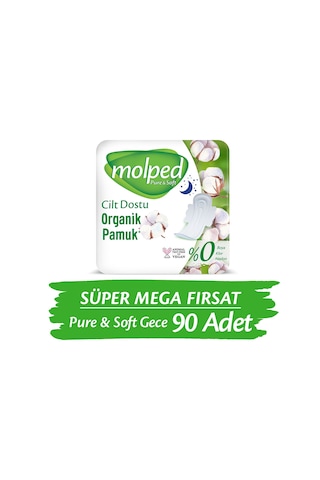 Molped Pure & Soft Gece Hijyenik Ped Süper Mega Paket 90 Adet