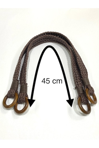 Örgü Model Çanta Sapı / Deri Görünümlü Sap / 45 Cm / - Kahve Kahve Kahverengi