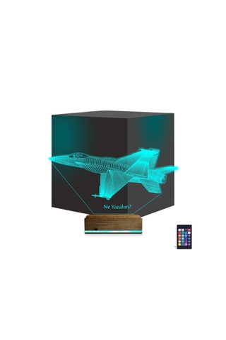 Luvivia Uçak Pilot Kişiye Özel 3d Lamba - Masa Gece Lambası V3 Şeffaf