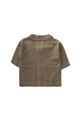 Cigit Cigit Sarh Keten Düğmeli Ceket 2-7 Yaş Haki Yeşil Haki