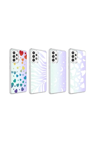 Galaxy Uyumlu A52 Kılıf Tchs M-blue Desenli Kapak - Heart No3 Heart No3