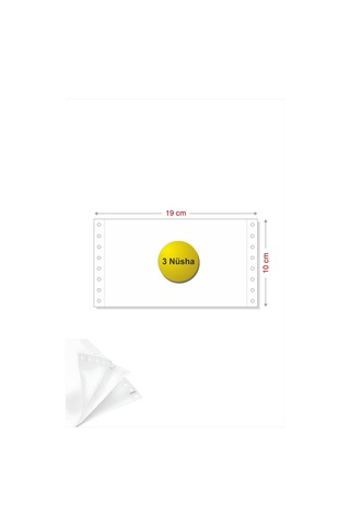 4x19 Kantar Fişi 3 Nüsha 1500 Adet , Beyaz Otokopili Sürekli Form 4''x19 Cm