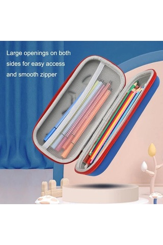 Willowhaven S-888 İlköğretim Okulu Karikatür Eva Kalem Kutusu, Açık Mavi, Düşme Önleyici, 22x10cm, 125g, Çocuk Kullanımı Açık Mavi