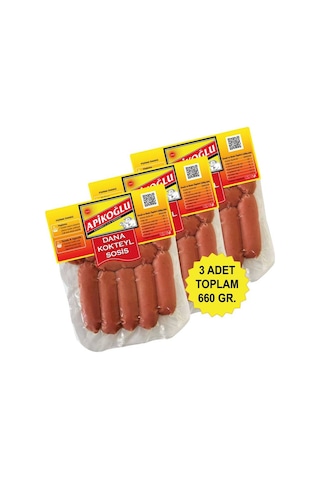 Dana Kokteyl Sosis 220 Gr. Üçlü Paket Toplam 660 Gr.