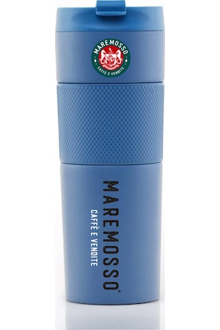 French Press Paslanmaz Çelik Termos Mavi 450 Ml. Mavi