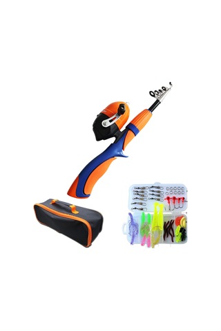 Jeehugo Çocuklar İçin Mini Uçan Olta Seti - Katlanabilir, Taşınabilir, Tüm Züccaciye İle Sarı Renkli Suüstü Olta