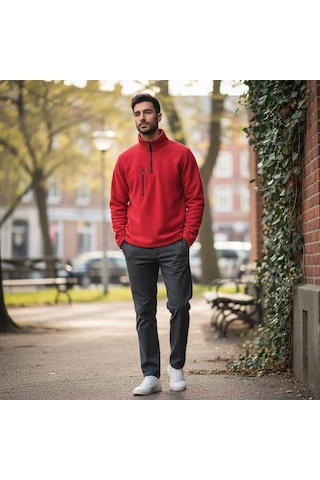 Eren Style %100 Cotton Pamuklu Kışlık Oduncu Polar Kadın- Erkek Kırmızı