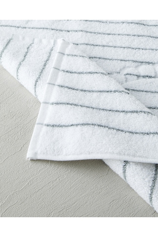 English Home Mono Stripe Pamuk Ayak Havlusu 50x70 Cm Beyaz - Gri