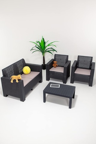 Aksu 2+1+1+s Balkon&teras Bahçe Mobilyası/antrasit Diğer