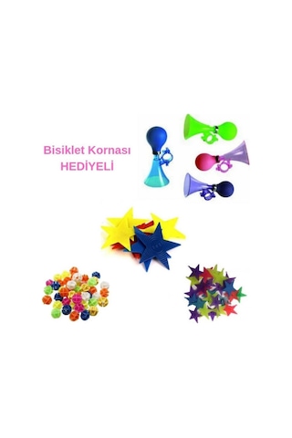 Hellove 3 Çeşit Bisiklet Süsü Seti + Havalı Korna Çok Renkli