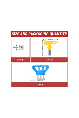 Xurunkeji 4 Adet Havasız Boya Nozulu Seti, Tersinir Püskürtme Uçları Havasız Boya Püskürtme Nozulu Uçları Havasız Püskürtme Makinesi