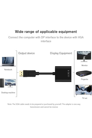 Displayport Dp Vga Adaptör Kablosu Erkek Dp Erkek Vga Dönüştürücü