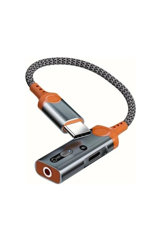 Boatshop1 Turuncu Type C Den 35mm Kulaklık Ve Şarj İkisi Bir Arada Dönüştürücü Dac Çip Pd 60w Hızlı Şarj Ses Kalitesi