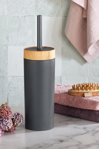 Flora Bambu Desen Wc Klozet Fırçası Plastik, Tuvalet Banyo Wc Temizleme Fırçası Gri Gri