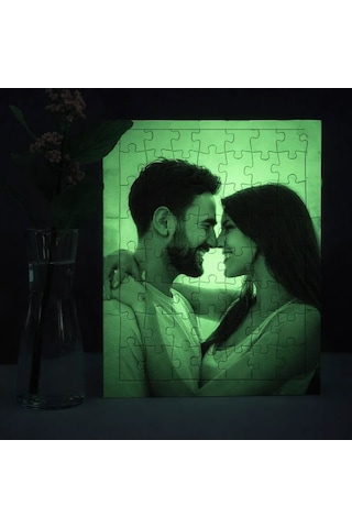 Bk Gift Kişiye Özel Fotoğraflı 42 Parça A4 Fosforlu Puzzle -1, Gece Parlayan Puzzle, Sevgiliye Ve Ev Hediyesi Kobitmeyencom36673 Bk Gift