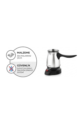 Sunny Sn5czv013 Elektrikli Çelik Cezve 800w 350 Ml Paslanmaz Çelik Türk Kahvesi Makinesi
