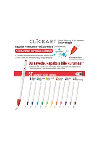 Zebra Clickart Market Pen 0.6mm 12'li Tükenmez Kalem Seti Dark Colours 12czdk