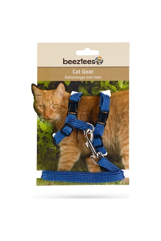 Beeztees Kedi Göğüs Tasması Ve Gezdirme Kayışı, 130cm, Mavi