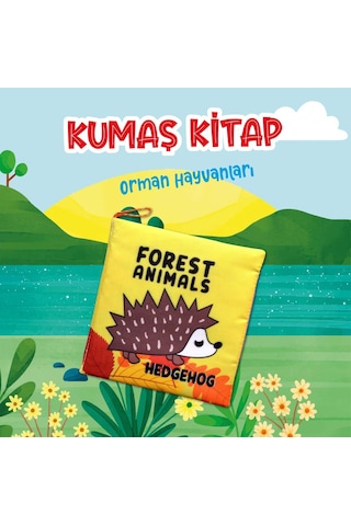 Tox Ingilizce Orman Hayvanları Kumaş Sessiz Kitap E127 Bez Kitap