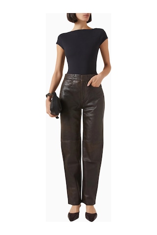 Represent Drive Pants, Lüks Deri Trousers İle Modern Ve Zarif Stil Kahverengi