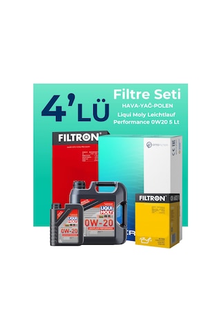 Filtron Fiat Egea 1.6 Dizel Filtre Bakım Seti Liqui Moly Motor Yağlı (2015-2023) 4 Lü -