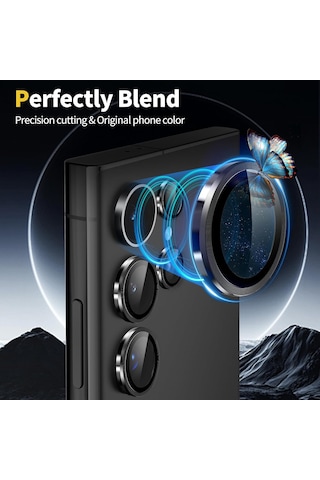 Samsung Uyumlu Galaxy S24 Ultra Kamera Lens Camı Koruyucu Safir Hd Renk