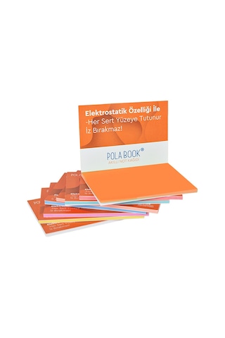 Elektrostatik Yapışkanlı Akıllı Not Kağıdı 7x10 Cm 50 Sayfa Pratik Ofis Not Defteri Turuncu