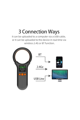 Hayvan Mikroçip Pet Etiket Tarayıcı Kimlik Okuyucu Rfıd Emıd Hayvan Taşınabilir Çip Okuyucu Bt+usb+2.4g Bağlantı Desteği 500 Bilgi Depolama Fonksiyonu 1.44 İnç Tft Lcd Ekran Fdx-b Iso11784/85 Köpek